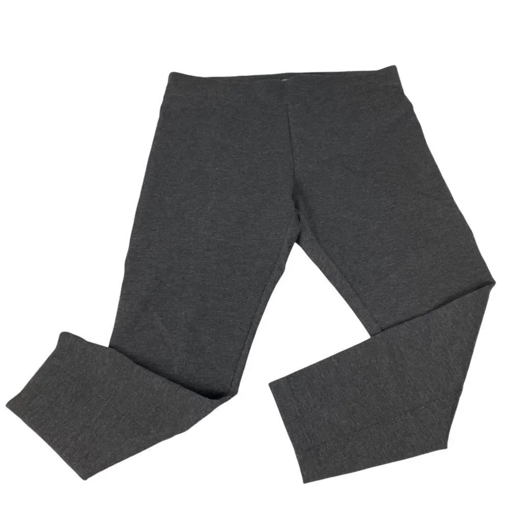Ann Taylor Gray Heather Ponte Back Seam Pant Legging size Large Petite